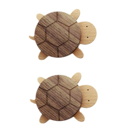 TOYMYTOY 2個 壁掛けフック 木製カメ型ナットフック 強耐荷重 衣類帽子掛け 多機能引き出し取っ手 部屋や洗面所用