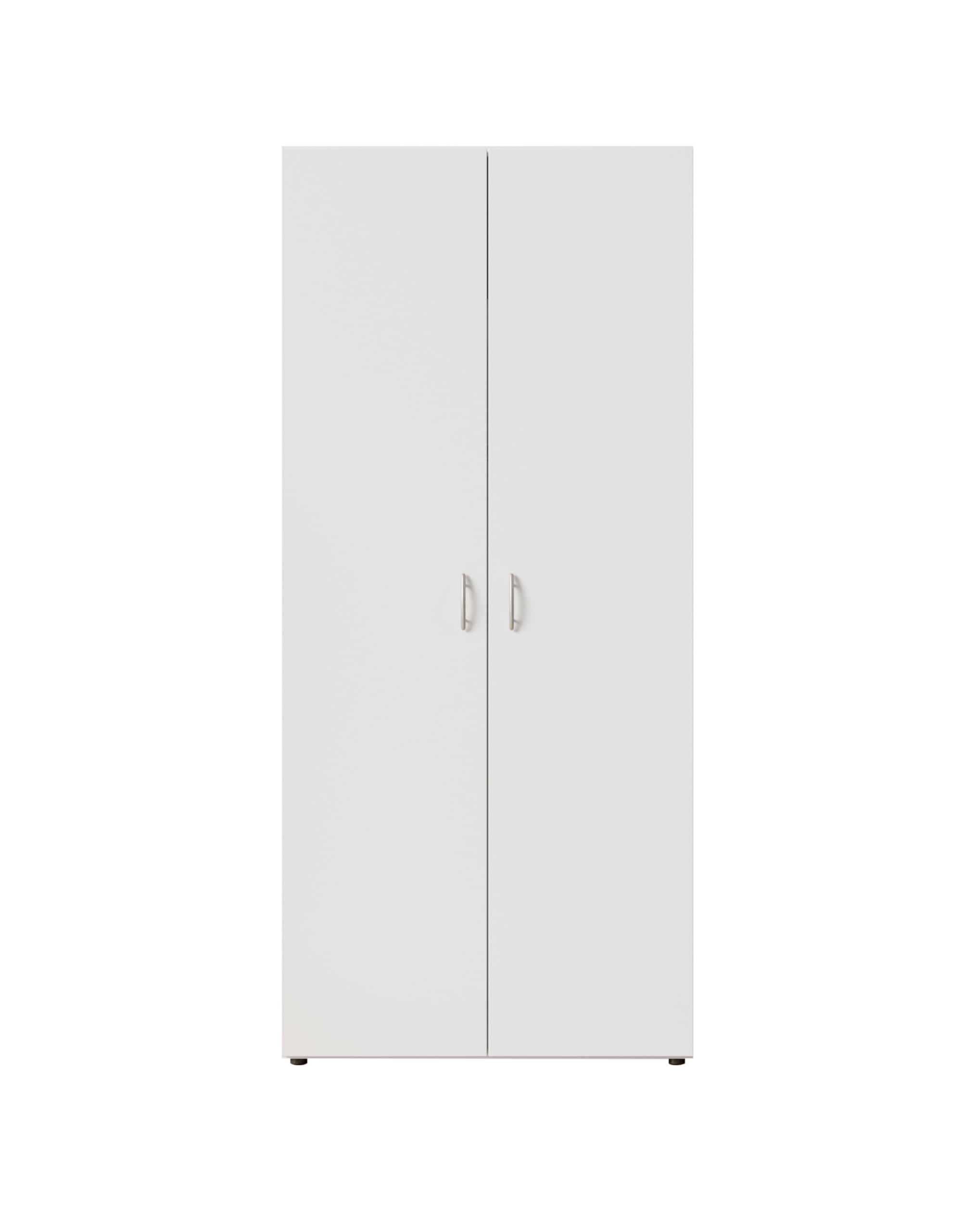 Generico Armadio Bianco a 2 Ante, Guardaroba con Appendiabiti e Ripiano, L.80 P.52 H.177 cm