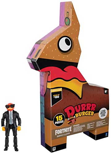 Fortnite FNT0797 Durrr Burger Supply Llama, Incluye Figura de Giller de Contrato Altamente Detallada y articulada de 4 Pulgadas, 9 Armas, 4 Brillantes Traseros. Más Trajes caerán Pronto, Multicolor