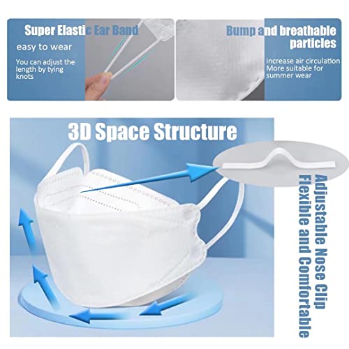 Hpamzus Kf94 Face Mask Adults 4-Ply Layer Filter Non Woven Fabric Face Mask Breathable Cup Dust Mask,Unisex Outdoor Safety Protection, 50Pcs #TOP4