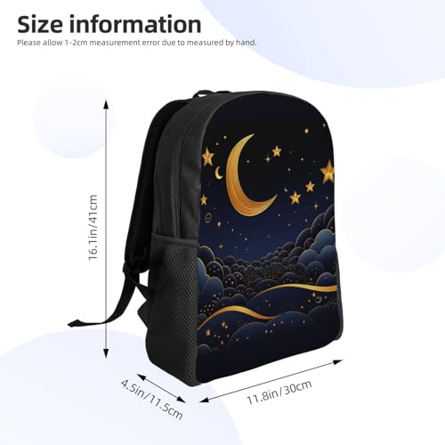 Mochila Unisex Estrellas y Luna Impermeable para Senderismo miniatura 4