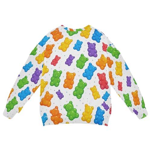 JUNZAN Colorful Gummy Bears Jelly Sweets Kids Boys Hooded Sweatshirt Long Sleeve Hoodie for Boys Party 4T2