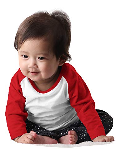 Image of Hat and Beyond Kids Raglan Jersey Child Toddler Youth Uniforms 3 /4 Sleeves T Shirts