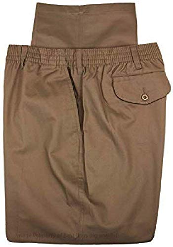 Falcon Bay Big & Tall Fully Elastic Waist Casual Pant - Khaki (70W x 32L)