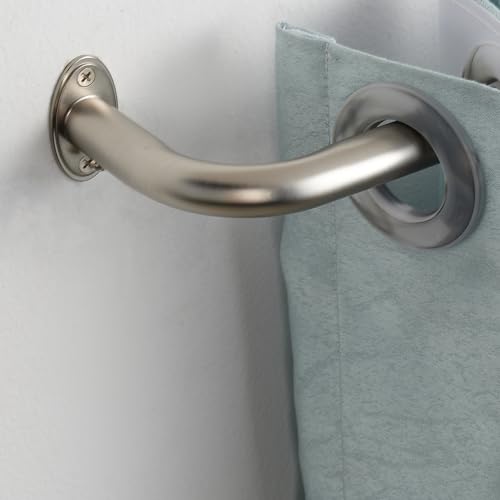 Room Darking Curtain Rod, 28-148 Inch Adjustable Window Curtain Rods Wrap Around 1inch Diameter Single Splicing Curtain Rod, Matte Nickel by Joodxoe - Image 5