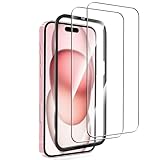 対応 iPhone 16 用のガラスフィルム 2枚 （ガイドフレームが付属しています*1+取扱説明書*1）簡単貼り付け 対応 iPhone 15/iPhone 16 用の強化液晶保護フィルム 全面保護 耐衝撃 極薄 気泡ゼロ 指紋防止 PCduoduo