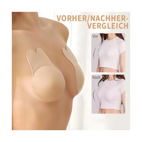 Klebe BH,Unsichtbarer Klebe-BH,TräGerloser Selbstklebender Klebe-BH,Mit Push-Up-Effekt Und Unsichtbarem Design,FüR Alle RüCkenfreien KleidungsstüCke Und Brautkleider,Hautfreundlichen Silikon-Pads – Bild 4