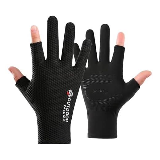 Renchey Guantes de Pesca con Dos Dedos Cortados,Guantes de Pesca al Aire Libre,Guantes de Pesca con Pantalla táctil con Corte de Dos Dedos - Guantes de protección UV Accesorios de Pesca con Mosca
