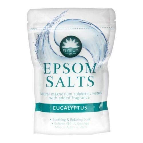 Sal de baño de eucalipto Epsom, 450 g, sulfato de magnesio natural, relajante y calmante