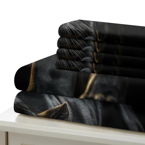 Parure de couette panthère noire imprimé 3D lit simple ado en microfibre - 6
