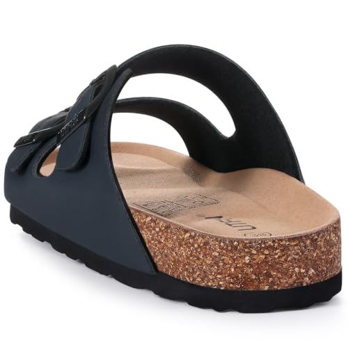 Image of Litfun Unisex Cork Footbed Sandal Summer Slip On Slide Sandals with Adjustable Buckle for Women Men