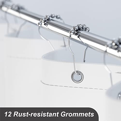 Amazerbath Fabric Shower Curtain Set, Ombre Black Shower Curtain With 12 Shower Curtain Hooks, Rustic Cloth Black And White Shower Curtain, Cute Washable Bathroom Shower Curtain Sets, 72X72 Inches #TOP5