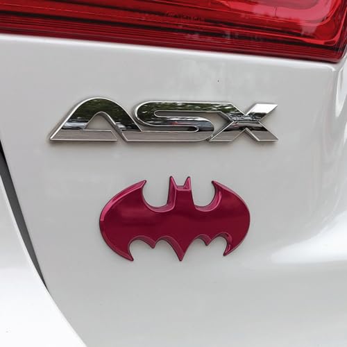 Image of Fan Emblems Batman 3D Car Badge - 1989 Batwing Logo (Pink Chrome: 3.8 x 1.8 x 0.2 inches)