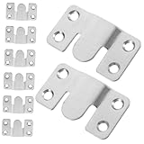 IWOWHERO 8 Sätze Teiliges Edelstahl Wandhalterungen Unterputz Möbelverbinder Schwerlast Halterungen für Betthalterungen Bettrahmen Bildaufhänger mit Verdeckter Befestigung und