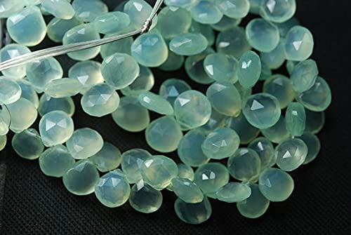 Chalcedony Aqua perles de luxe en forme de cœur facetté pour création bijoux