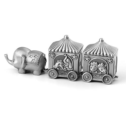 Mogoko Silver Elephant Tooth Holder, My First Tooth and Curl Keepsake Box Set, Baby Teeth Fairy Containter Gift Boxes for Child Kids