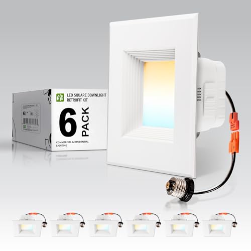ASD White 4 Inch Retrofit LED Square Recessed Lighting -