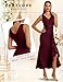 BeryLove Wedding Guest Dresses for Women Long Formal Party Dress Evening Wrap Ruched Midi Cocktail Bridesmaid Date Night Gowns 7099 Burgundy XL