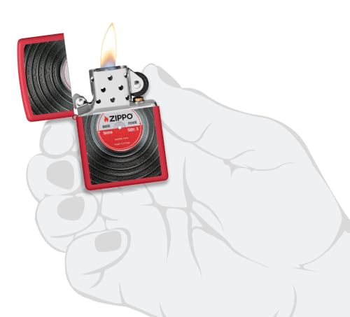 Encendedor Zippo Rojo Mate Textura Vinilo miniatura 5