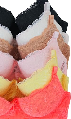 Image of ToBeInStyle Women's Pack of 6 Classic Style Underwire Supportive Padded Bras