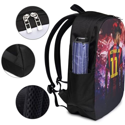 #10 Neymar Adult Backpacks Bag Laptop Bag Bookbag Usb Backpack 17 Inch For Daily, Black4