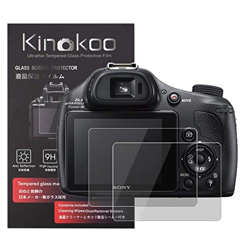 kinokoo Película de Vidrio Templado para Sony HX400/HX400V/HX350/HX300 Crystal Clear Film Protector de Pantalla Sony HX400 HX400V HX350 HX300 sin Burbujas/antiarañazos (Paquete de 2)