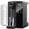 Ecoviva Tabletop UV Reverse Osmosis Water Filter Hot Water Dispenser 7 Level Reverse Osmosis Filter 3:1 Pure to Evacuation TDS Monitor and Filter Life Purifier
