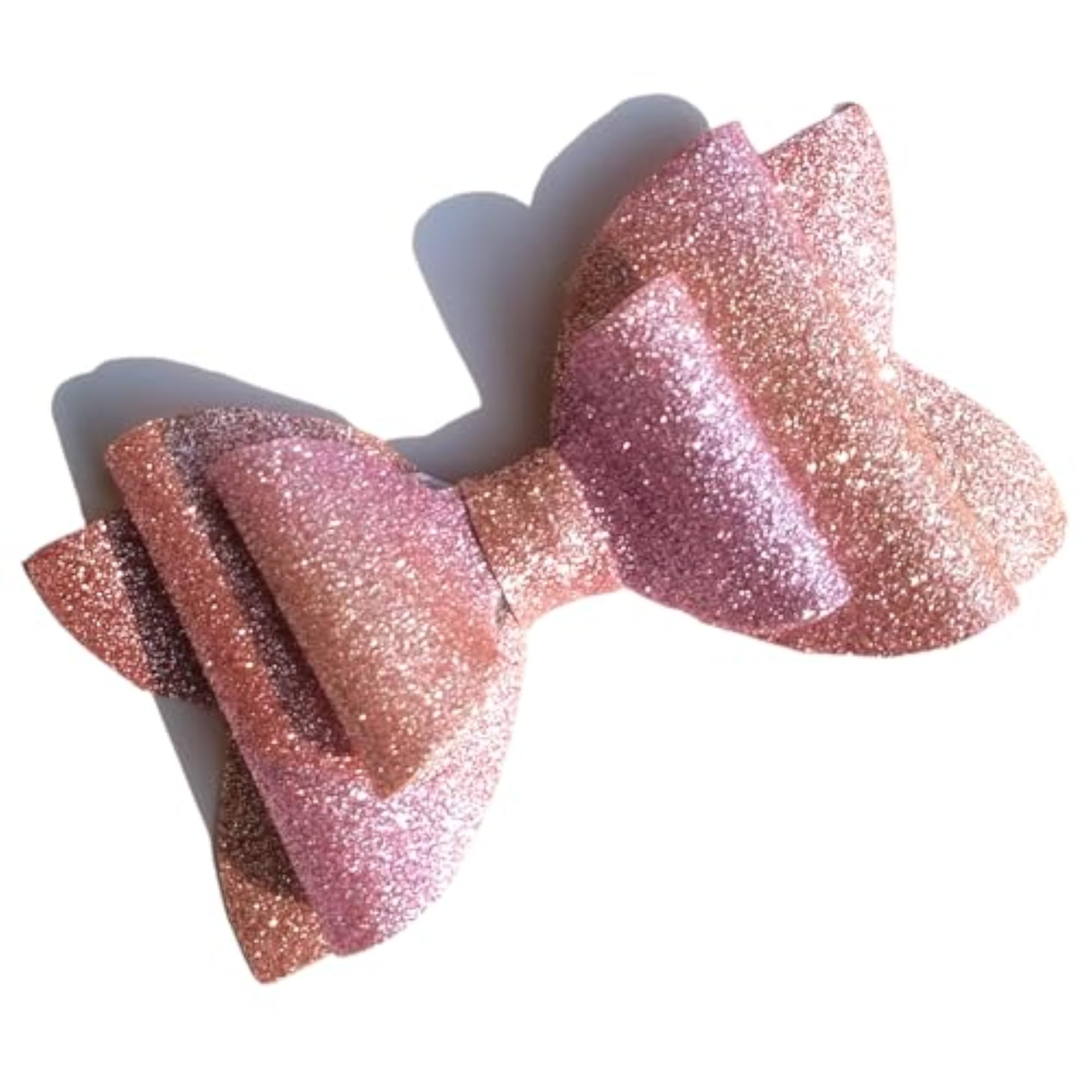 Pink Glitter Hair Bows with Alligator Clips for Girls