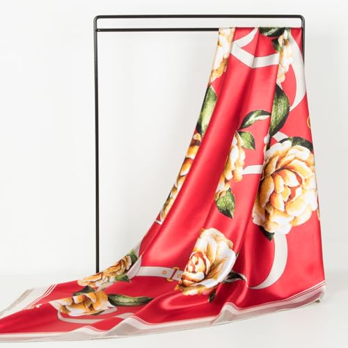 image for RIIQIICHY Head Scarf for Women Like Silk Scarf Hair Scarf Printed Squa