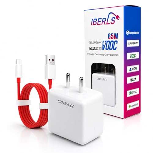Image of Oneplus 65W Supervooc Fast Charger with C-Type 1M Cable|65w USB C Charge for OnePlus, Realme, Oppo, Redmi, Xiaomi, Poco, iQOO, Motorola|Supports Dart,Dash,Warp,Vooc,SuperVooc|65-watt Charging