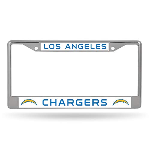 Cadre plaqué chrome La Chargers Rico Industries FC3407, finition miroir supérieure
