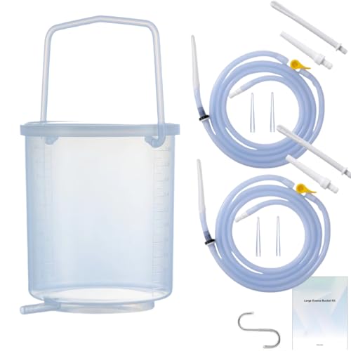 Reusable Enema Kit -PP Plastic Enema Bucket 2L Capacity 6.56ft Silicone Hoses Enemas 2 Pieces for Colon Cleanse for Women/Men