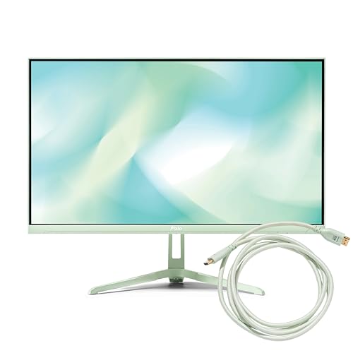 Image of Pixio PX248 Wave Mint Green 24 inch 200Hz 1080p Fast IPS Panel 1ms GTG Gaming Monitor with Mint Green HDMI 2.1 Cable Ultra Certified Ultra High Speed 10FT 8K 60Hz 4K 120Hz Nylon Braided