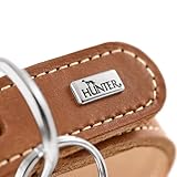 Hunter Windhundhalsband Aalborg Farbe Oliv, Robustes Softleder, ideal für Windhunde, druckverteilendes Design, Kehlkopfschonend, Made in Germany, Größe 37