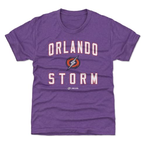 500 LEVEL Orlando Storm Team Home Youth Shirt (Heather Purple, 10-12Y Large)
