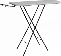 Tabua de Passar Roupas Slim Ajustavel 4 Alturas Dobravel com Suporte para Ferro e Tecido Termico | Mesa de Passar Roupa com Estrutura Metalica, Leve e Compacta