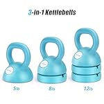 Adjustable Kettlebell Weight Set: 3-in-1 Kettlebells (5lbs 8lbs 12lbs) for Home Gym Full-Body Workout Strength Training Weight Loss | Good for Beginners - Image 2