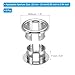 PATIKIL Sink Overflow Ring, 6Pcs Sink Trim Overflow Cover Basin Trim Insert in Hole Round Caps for Kitchen Bathroom, Silver