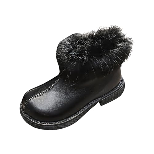 IWIHMIV Toddler Girls Ankle Boots Kids Short Boots Winter Non Slip Warm Riding Booties with Zipper2