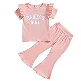 MODISCHES DESIGN: Es ist nicht nur ein Baby Mädchen Outfit, es ist eine Stilaussage! Das kurzärmelige Oberteil mit Rüschen und die gleichfarbigen, ausgestellten Hosen sind absolut im Trend und werden sicherlich zahlreiche Komplimente für Ihr kleines Mädchen einbringen.