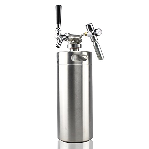 NutriChef Pressurized Growler Tap System Stainless Steel Mini Keg