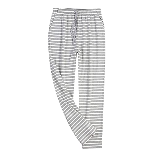 Pantalones de pijama para hombre, largos, ligeros, monocolor, pantalones de pijama con cintura elástica, corte recto, pantalones de ocio, suaves y cómodos, ropa de dormir fina, ropa de dormir para el