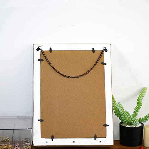 Funerom 11.8 X 15.8 Inch Vintage Wood Farmhouse Wall Mirror Hanging Wall Mirror For Living Room Or Bathroom Vanity White #TOP3
