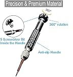 Eyeglass Repair Kit,5-in-1 Multifunctional Small Screwdriver(T6 Torx, T5, 1.5, -2.0, star0.8) & 3-in-1 Mini Keychain Screwdriver Kit for Cellphone, Glasses, Electronics, Watch, Laptop, Jewelry