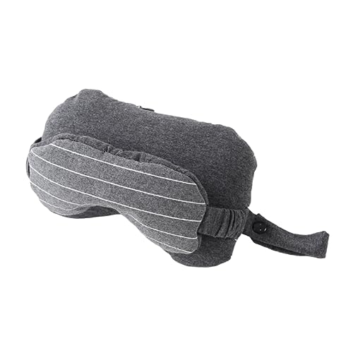 MOLUCKFU 2 in 1 アイマスク ダークグレーの枕 睡眠 飛行機の枕 旅行枕 アイマスク枕 柔軟なアイマスク 飛行機ネックピロー 旅行用ネックピロー アイブラインダー アイカバー枕 純綿