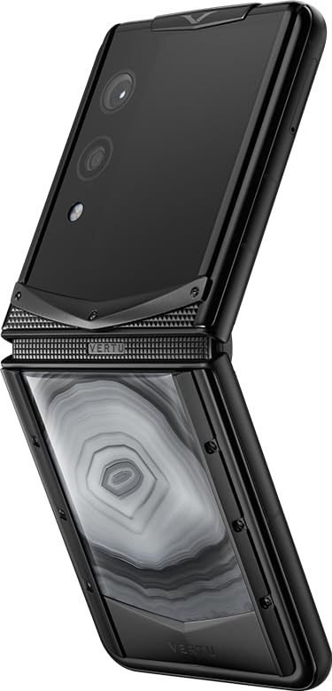 VERTU Quantum Flip Agate | Foldable 5G Smartphone with Quantum Encryption, Snapdragon 8 Gen4, 12GB RAM, 512GB, 50MP AI Camera, 65W Charging（Ethereal Mist Agate）