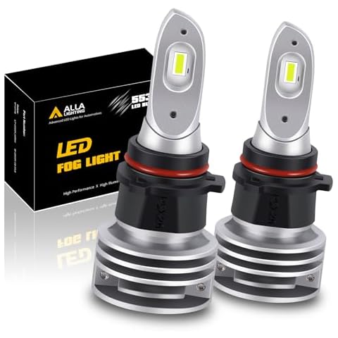 Alla Lighting 5200 Lumens 12278 PSX26W CANBus LED Bulbs, 6500K Xenon White Fog Lights H28W 12278 C1 12V Replacement Xtreme Super Bright Upgrade Cover