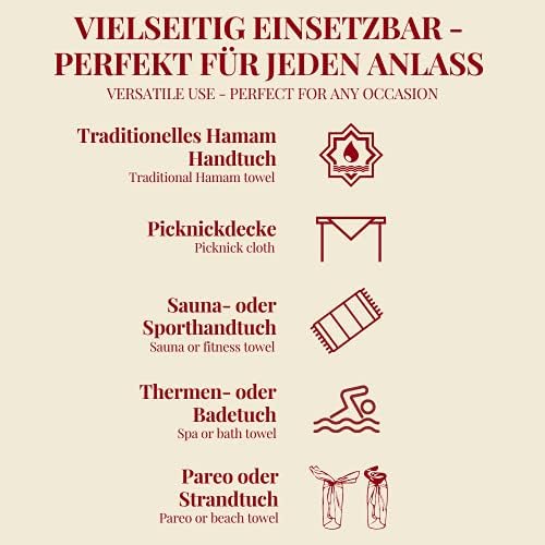Carenesse Ręcznik hammam Classic 80 x 170 cm, 100% bawełna, chłonny i szybkoschnący, w czarną kratkę, ręcznik hammam, ręcznik plażowy/do sauny o niewielkich wymiarach po spakowaniu