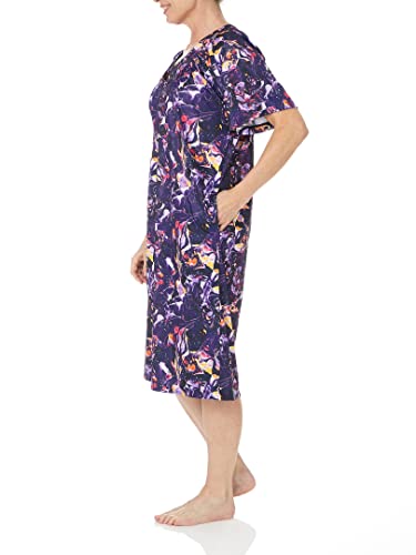 Image of AmeriMark Casual Women's Patio Muumuu House Dress Loose Comfortable Short Sleeve Sun Dress Lounger Gown Sleepwear for Ladies