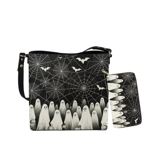 Image of HUGS IDEA Leather Purses and Handbag for Women Bucket Bag with Wrist Wallet 2 Packs